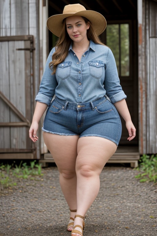 Bbw, Green Eyes, Fat AI Porn