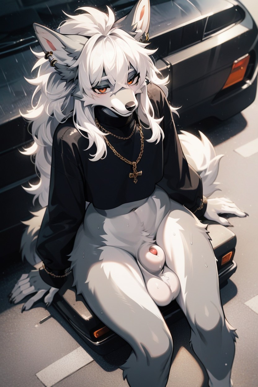 Ear Piercing, Wet, Wide Hips Furry AI Porn