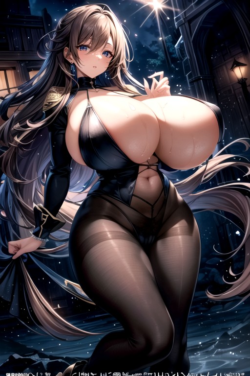 Brown Hair, Detailed Face, Big Breasts As Big As Watermelons AI Porn