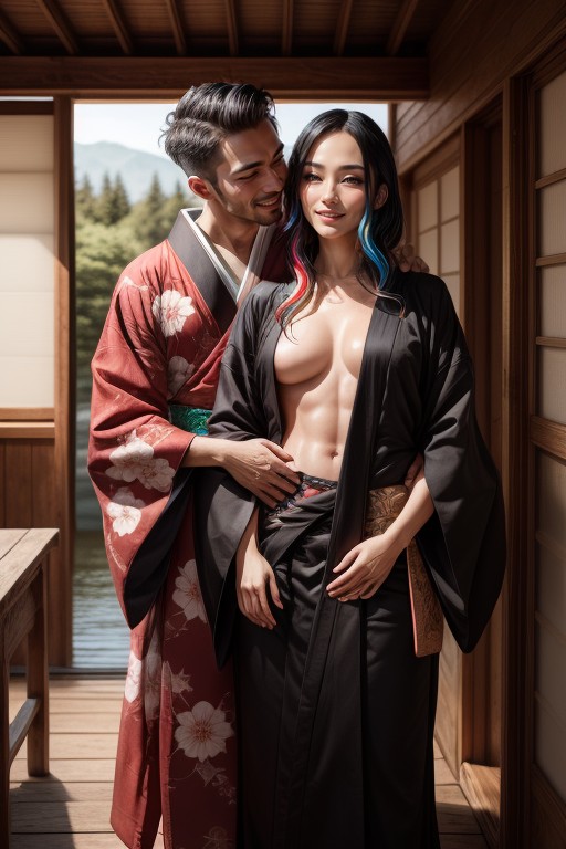 Wood Cabin, Small Breast, White Skin AI Porn