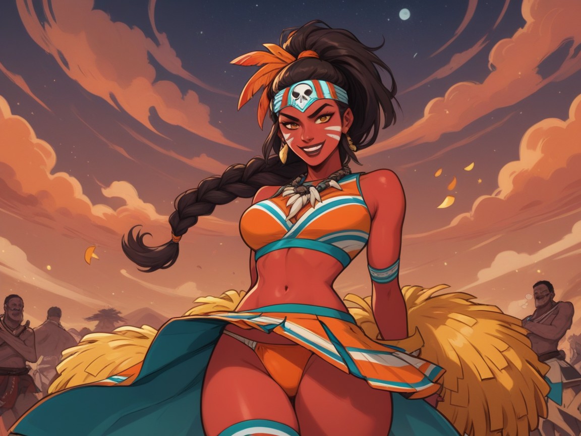 Cheerleader, Sloped Shoulders, Breast Width Hentai AI Porn