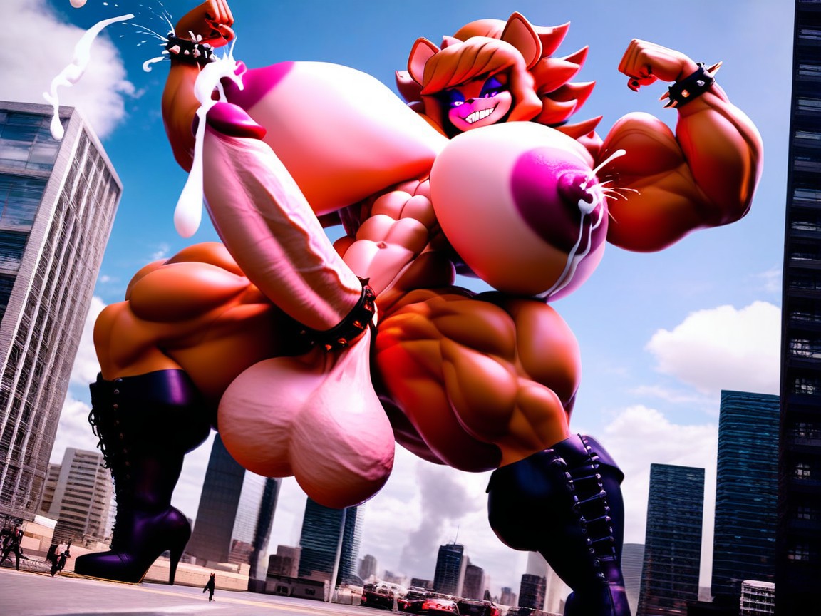 Gigantic, Hyper Muscle, Extremely Large Ass Furry AI Porn