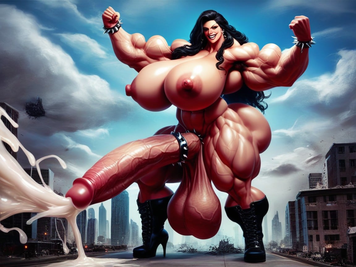Knee Length Boots, 50+, Hyper Penis Shemale AI Porn