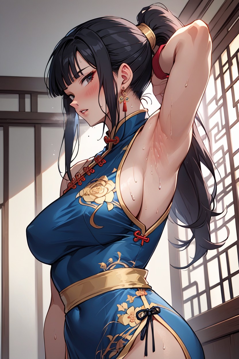 Indoors, Side View, Long Sidelocks Hentai AI Porn