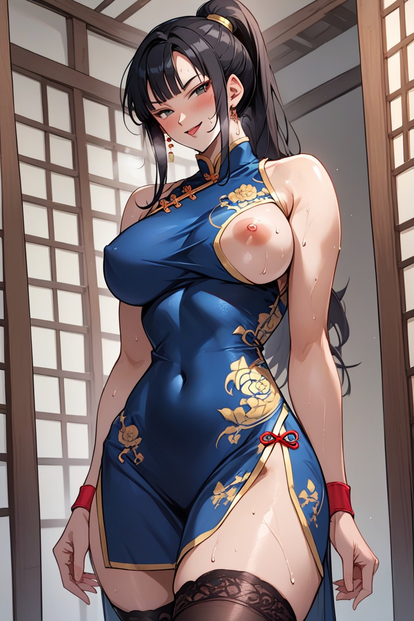 Sideboobs, Standing, Bangs Hentai AI Porn