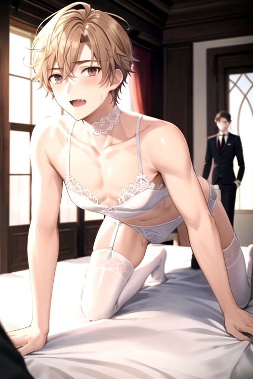 Bed, Creampie, Biting Pillow AI Gay Porn