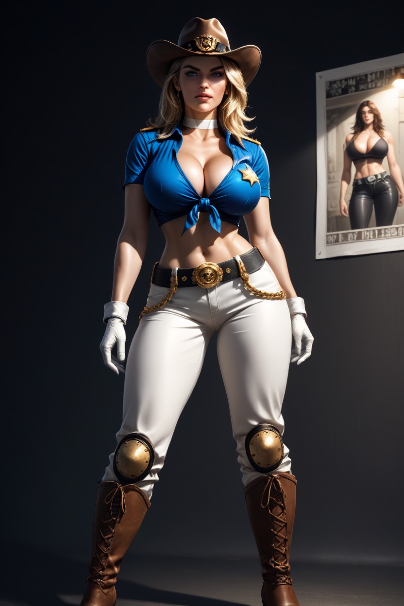White Choker Complete With A Bell Around The Neck, Ass Cheeks, Cleavage AI Porn