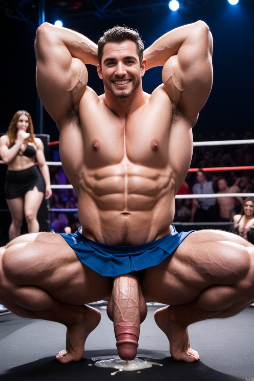 Muscular, Arms Up, On Stage AI Gay Porn