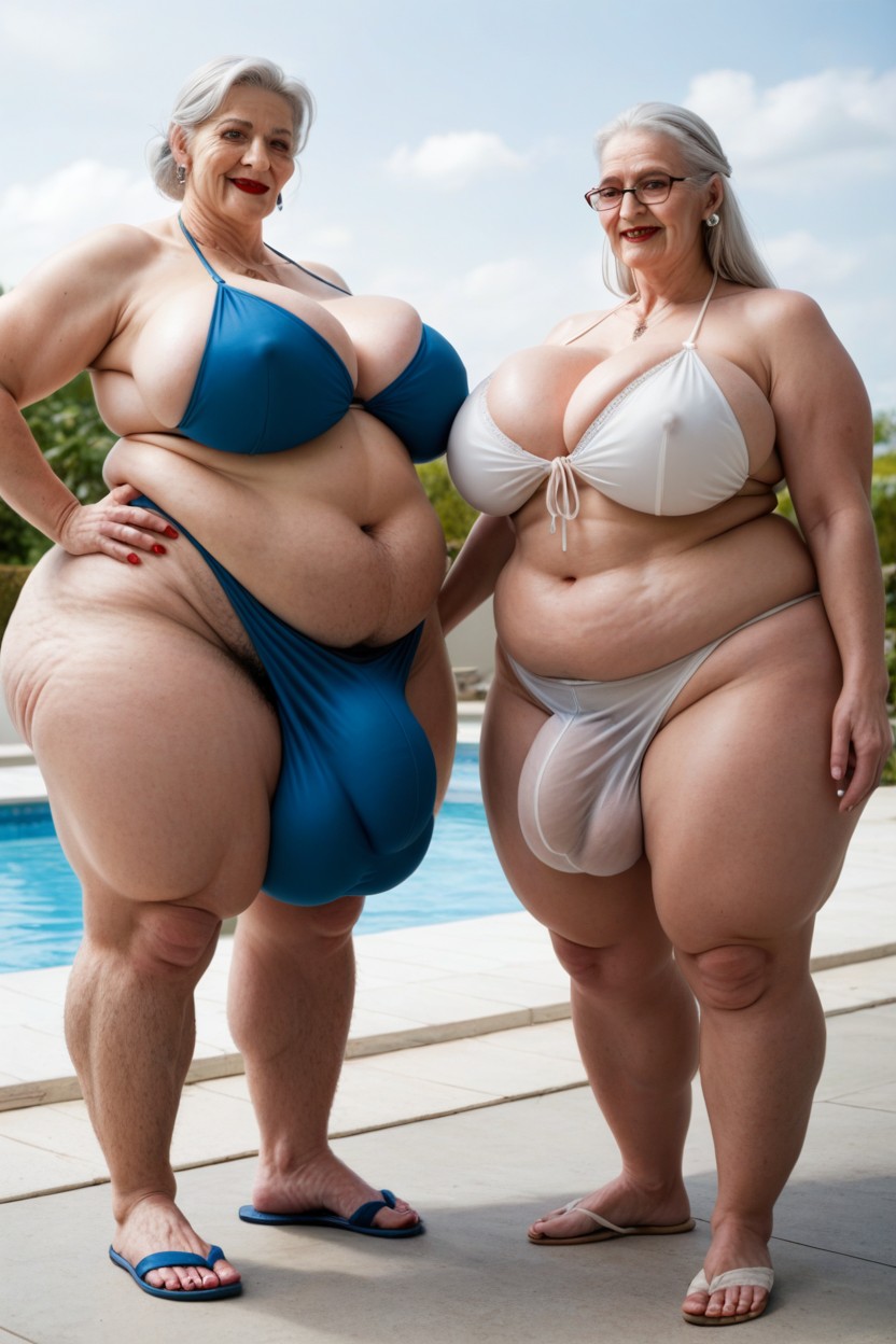 Massive Round Boobs, Impossibly Huge Ass, Extremely Tall Shemale AI Porn