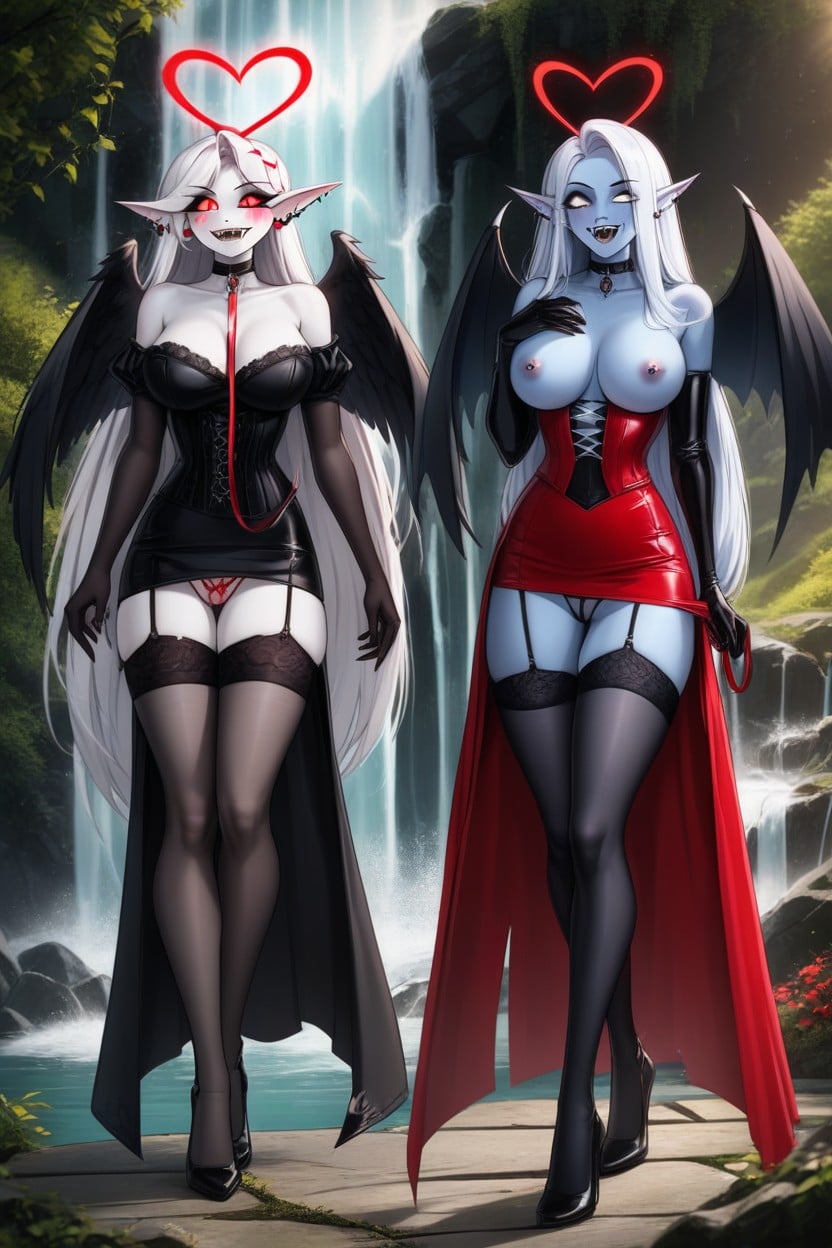 Bangs, Garter Belt, White Irises Furry AI Porn