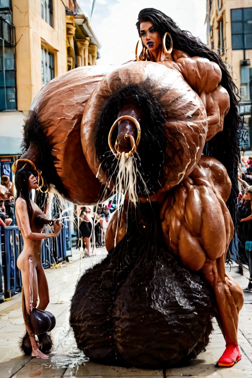 Thick Penis, Gigantic Off Season Fit Female Body Builder, Hyper Ass Shemale AI Porn