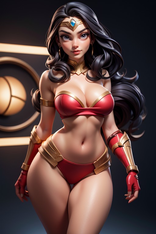 Tall Beautiful Woman, Exposed Navel, Sci-fi AI Porn