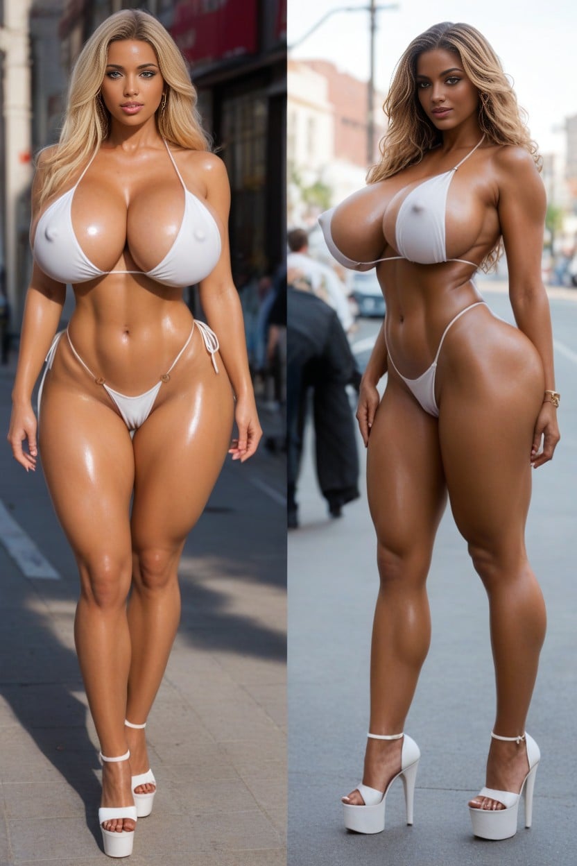 Bimbo, Large Ass, Oiled Skin AI Porn