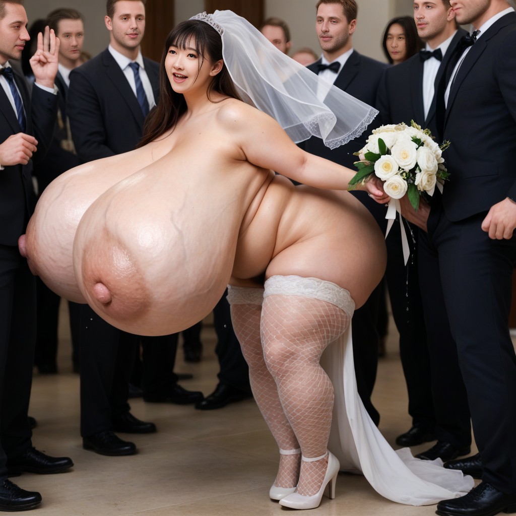 Giant Insane Massive Gigantic Breasts, Women With Droopy Eyes, Extreme Hyper Breasts AI Porn
