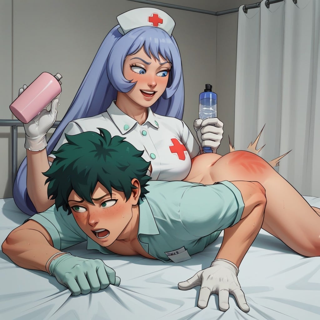 One Man And One Woman, Submissive Izuku Midoriya From Mha, Dominant Female Hentai AI Porn
