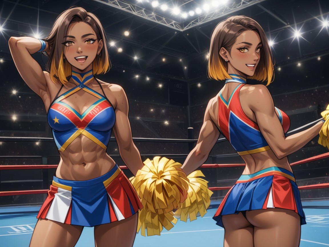 Stadium Background, Focus On Woman, Low Torso Height Hentai AI Porn