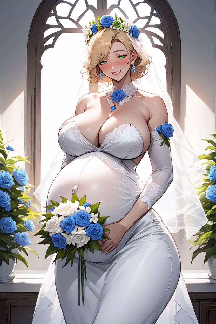 Cleavage, Wedding Dress, Extremly Hentai AI Porn
