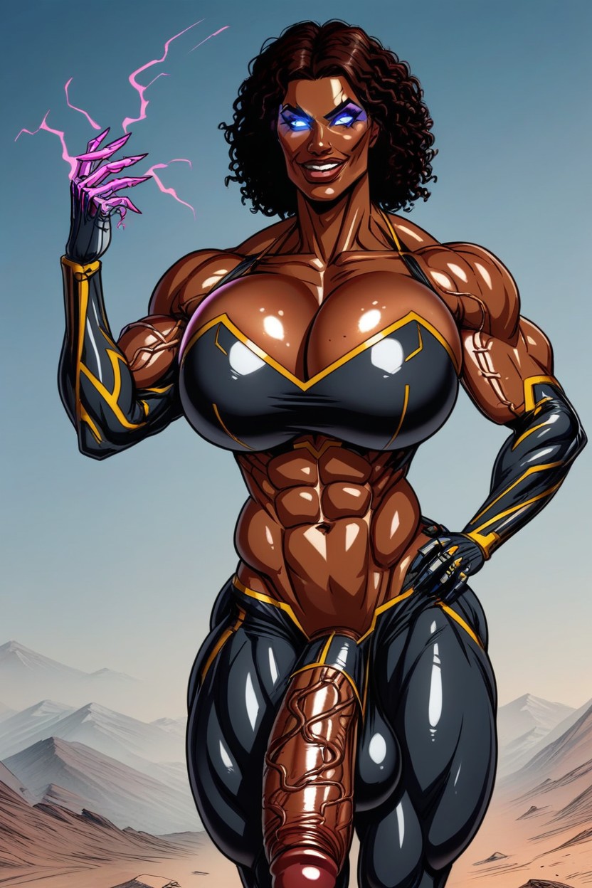 Cyborg, Destroyed City, African Shemale AI Porn