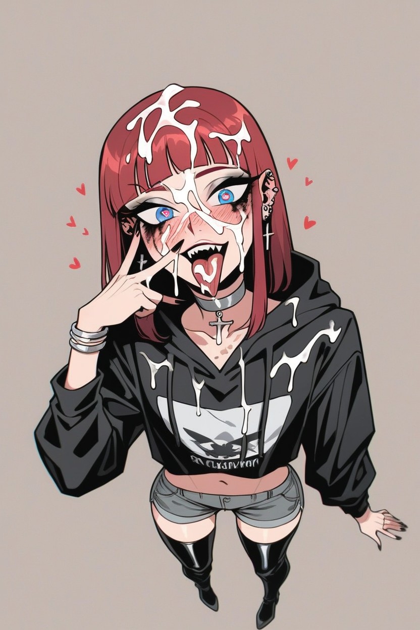 Bukakke, Sharp Jawline, Heart Eyes Hentai AI Porn