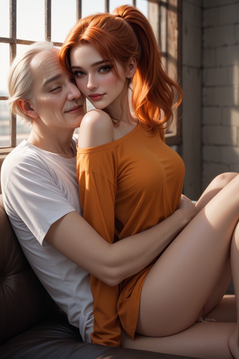 After Sex, Leaning Back, Small Breast AI Porn