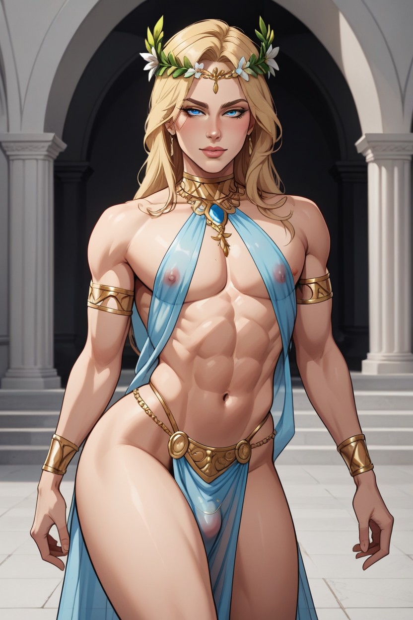Slutty Clothing, Loincloth, Flower Crown AI Gay Porn