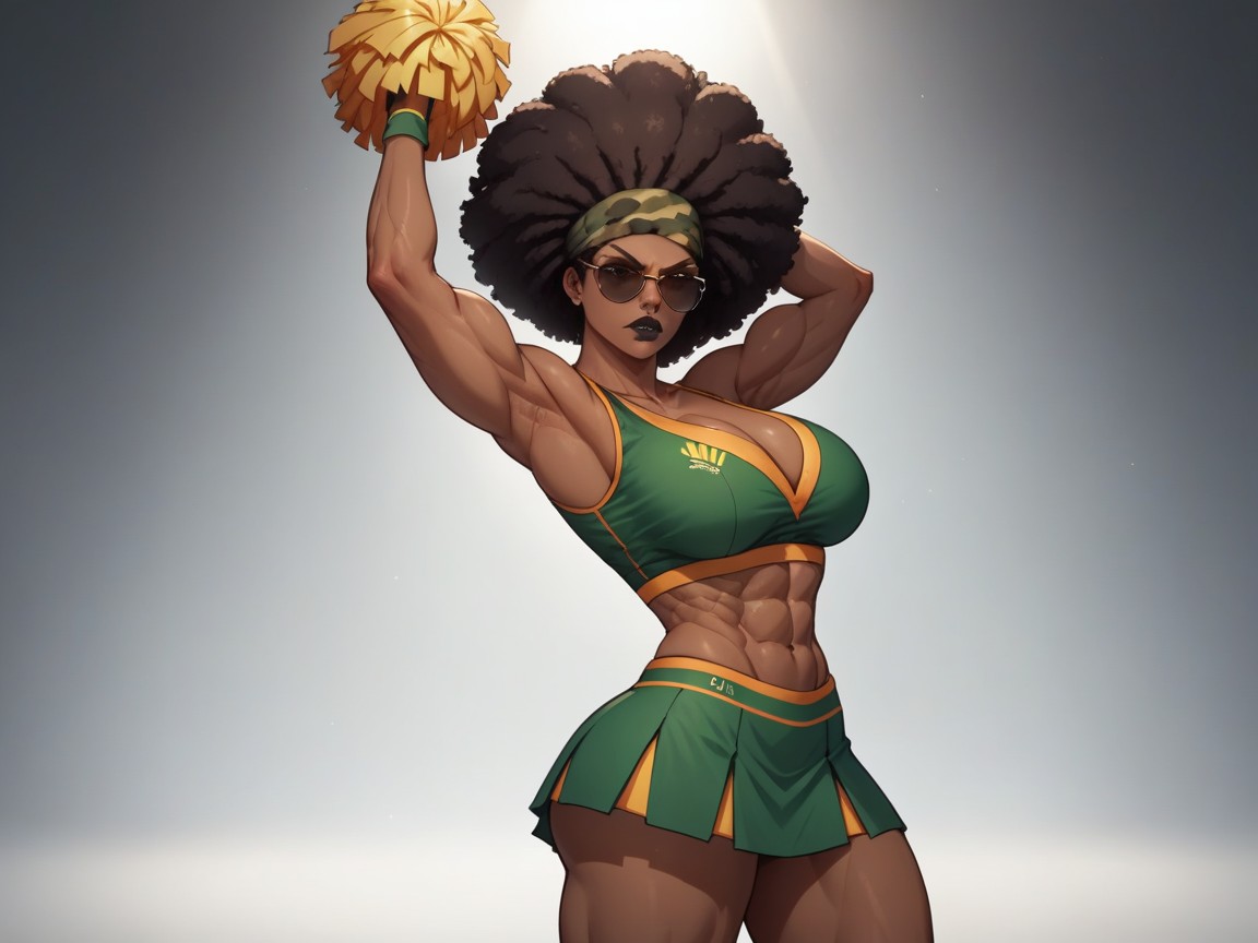 Afro, Tall Soldier Woman, Long Torso Height AI Porn