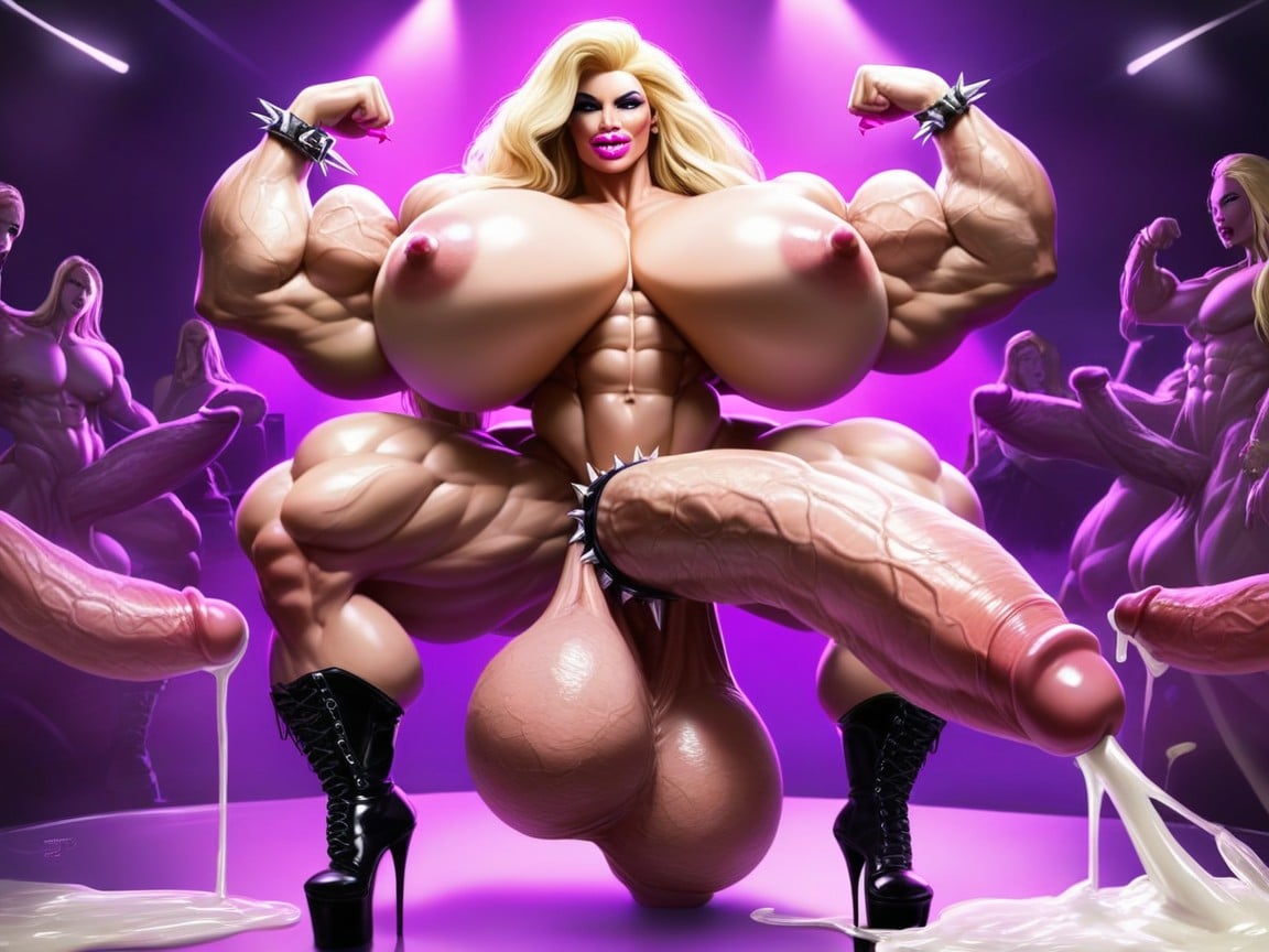 Big Boobs, Gigantic Muscles, Hyper Muscles Shemale AI Porn