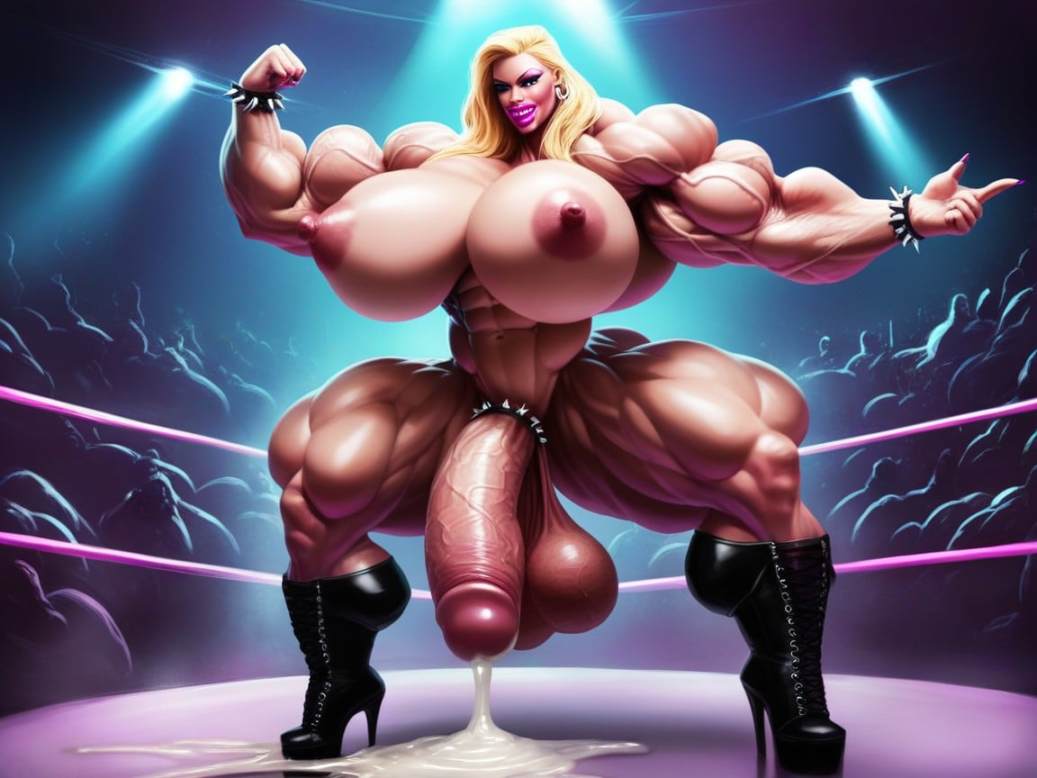 Growing Destruction, Knee Length Boots, Gigantic Cock Shemale AI Porn