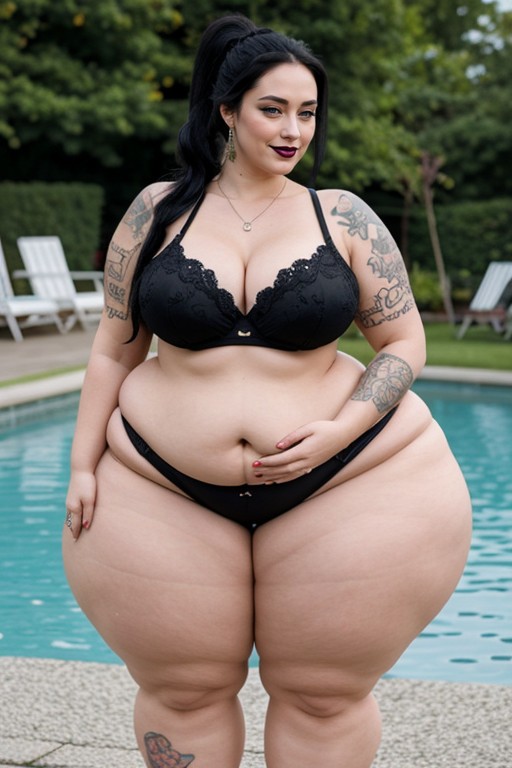 Massive Legs, Ponytail, Covered In Cum AI Porn