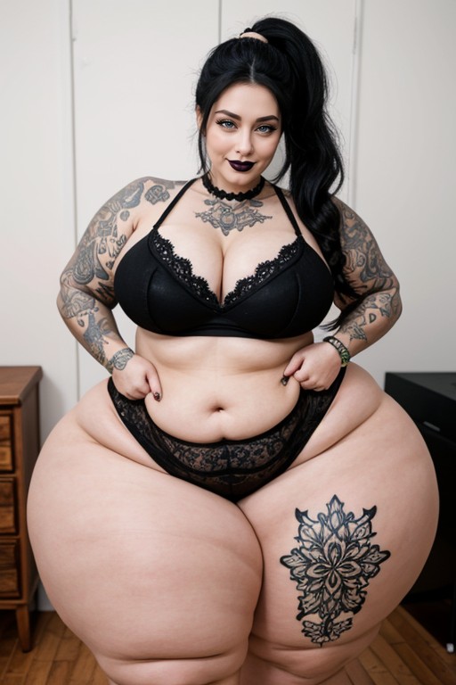 Extra Thick, Smiling Mouth Open, Thick Thighs AI Porn