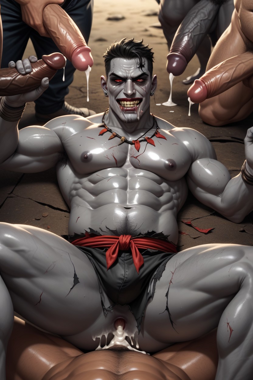 Angry, Creampie, Gray Skin Zombie AI Gay Porn