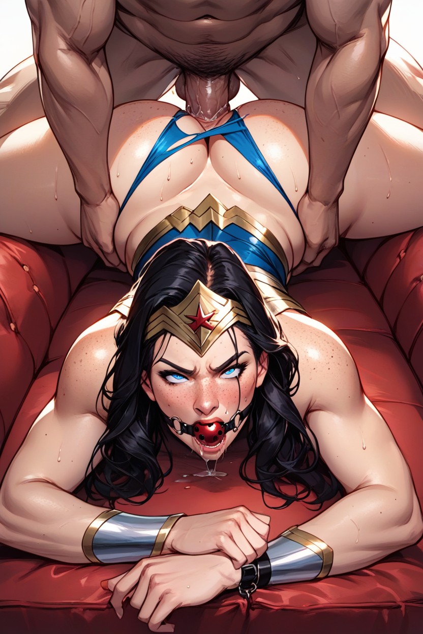 Angry, Tall Torso, Blue Eyes AI Porn