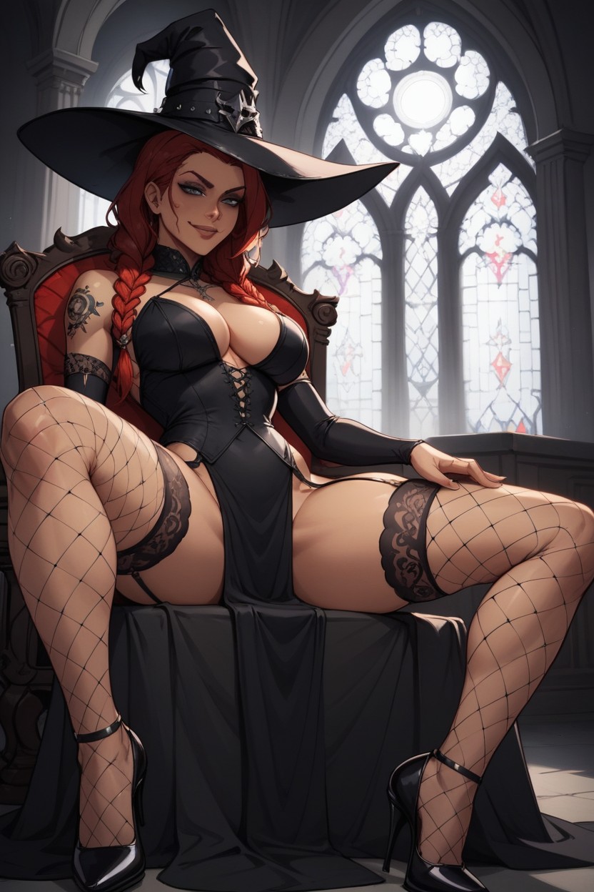 Exposed Thighs, Deep Cleavage, Night Hentai AI Porn