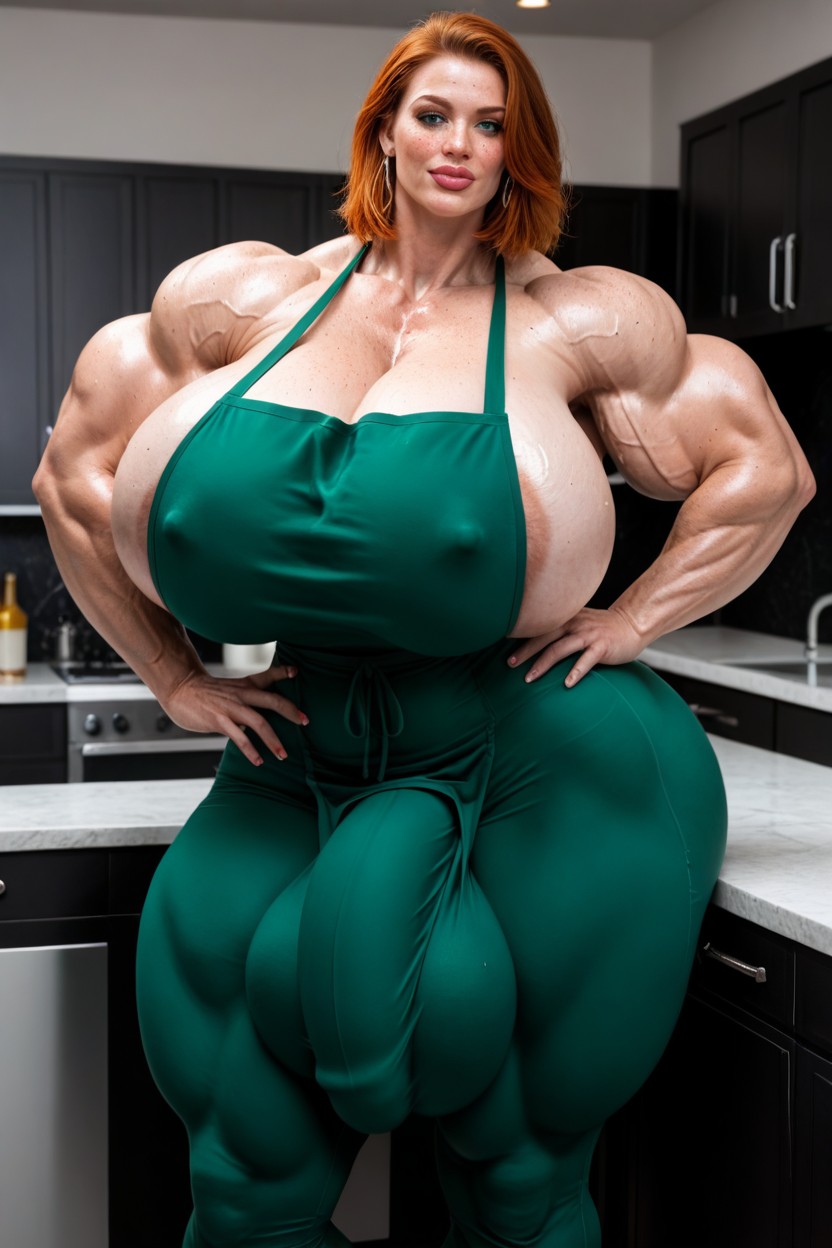 Ginger, Gigantic Pectoralis Major, Dexters Step Mom Shemale AI Porn