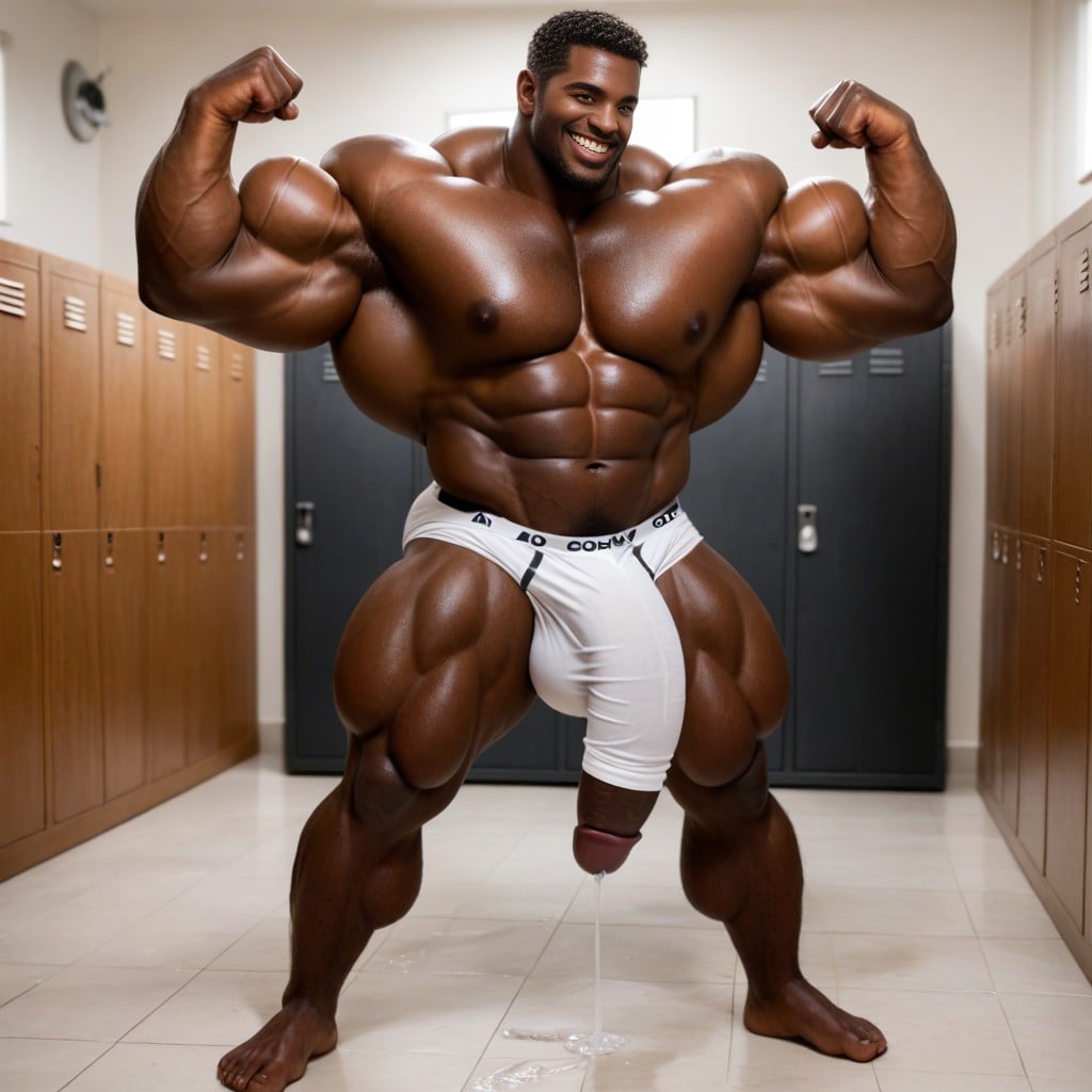 African, Flexing Muscles, Standing Up AI Gay Porn