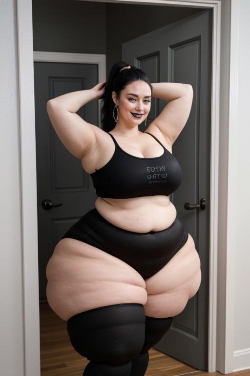 Massive Hips, Standing In Doorway To Home, Arms Up AI黃片