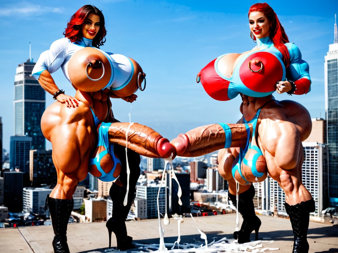 Ultra Muscular, Excessive Cum, Thick Thighs Shemale AI Porn