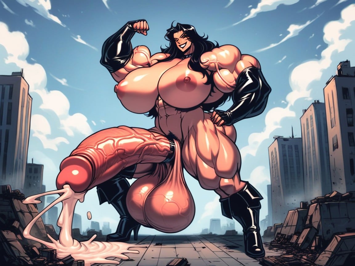 Hyper Veiny Balls, Thicc, Double Penises Hentai AI Porn