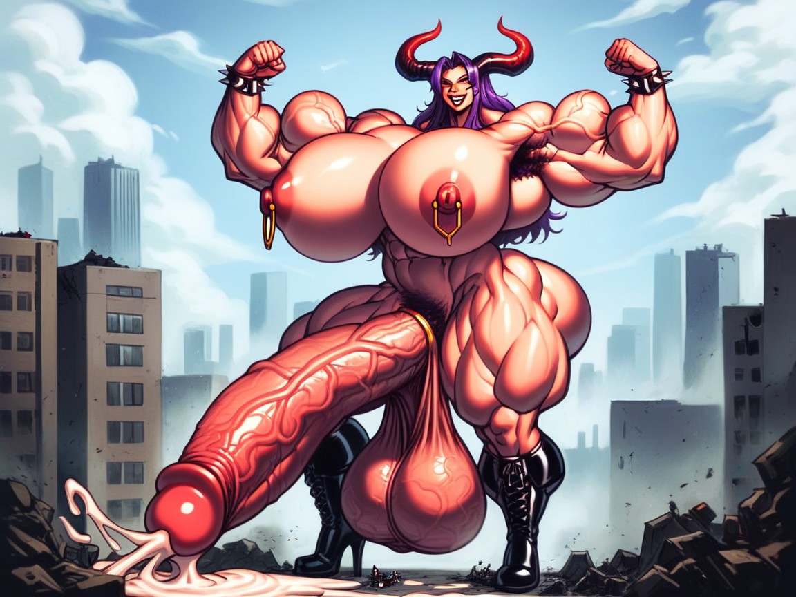 Toned, Boots, Evil Grin Hentai AI Porn