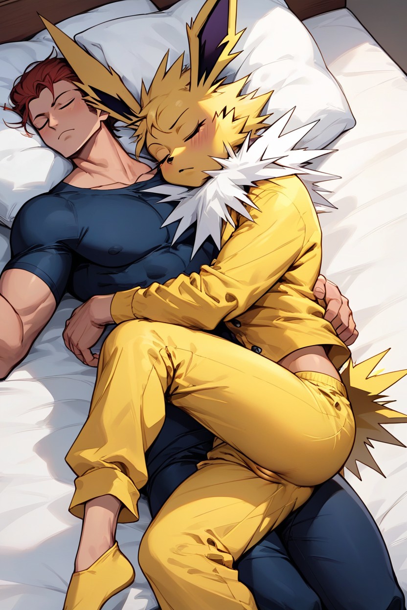 Guy And His Jolteon, Riding Position, Cute AI Porn