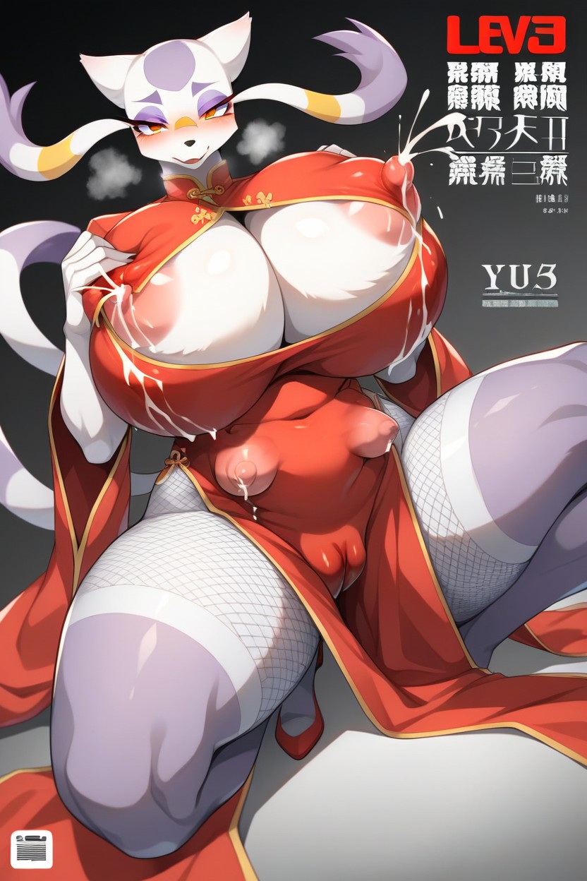 Lactating, Fishnet Leggings, Wide Hips Furry AI Porn