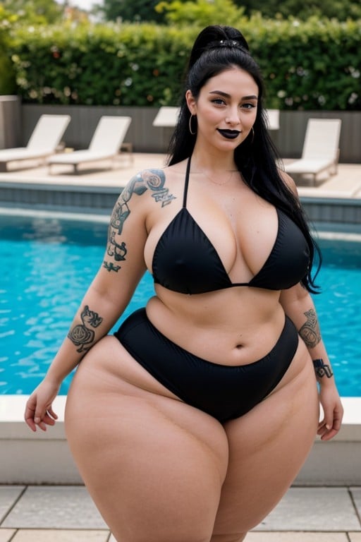 Black Bikini Top, Pussy Focus, De Abajo Hacia Arriba Porno IA