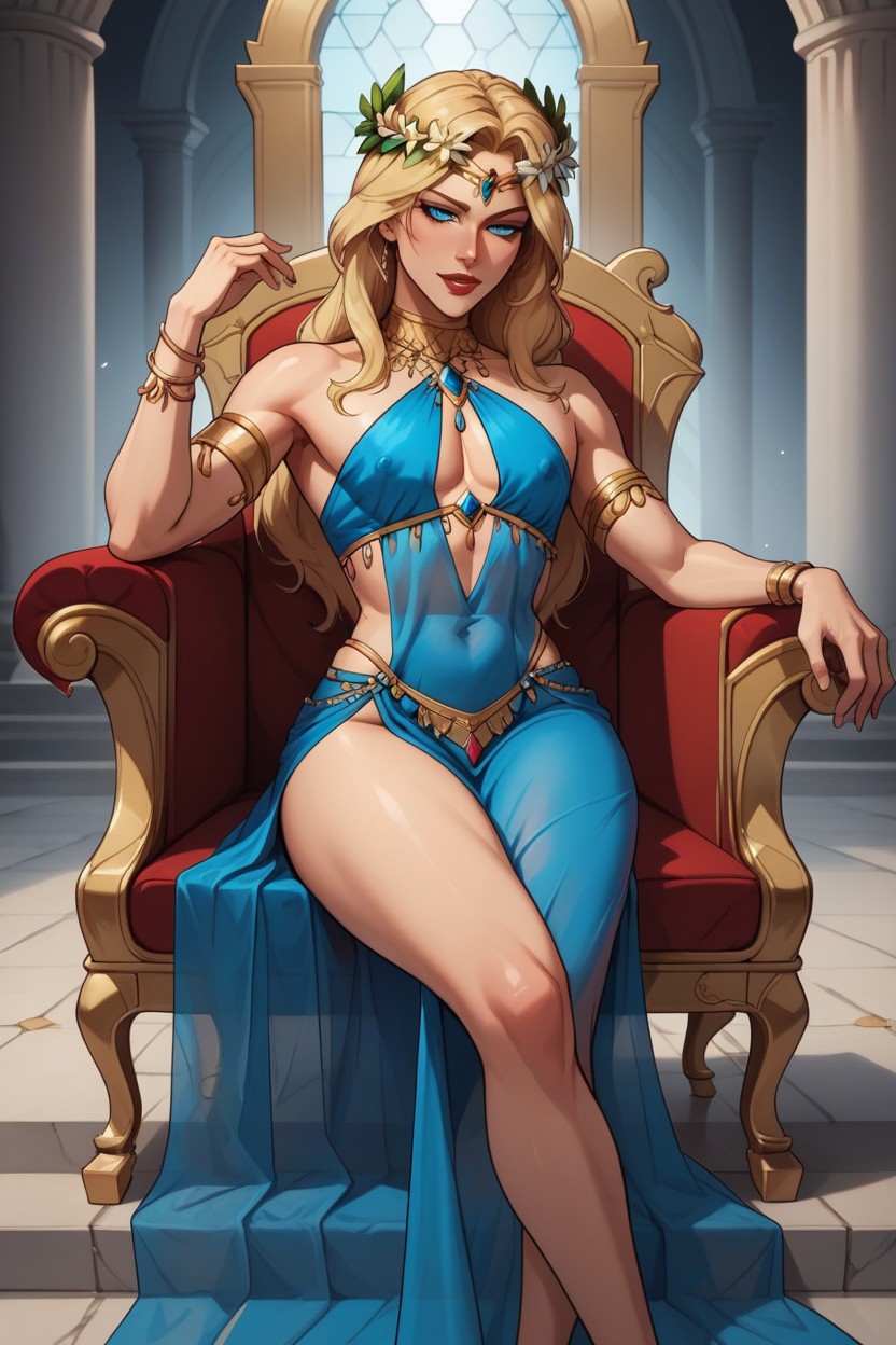 Thighs, Sitting On Throne, Laurel Crown AI Gay Porn
