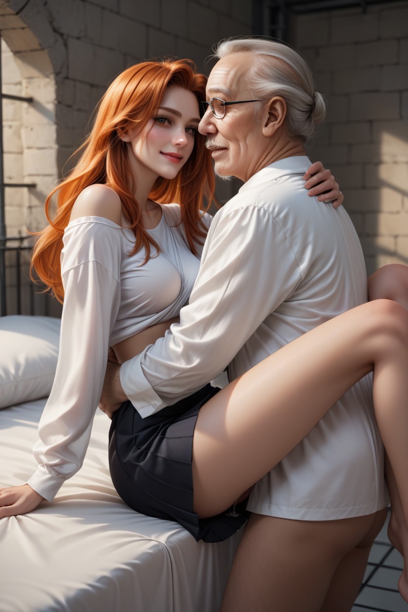 Prison, Ginger Hair, Small Breast AI Porn