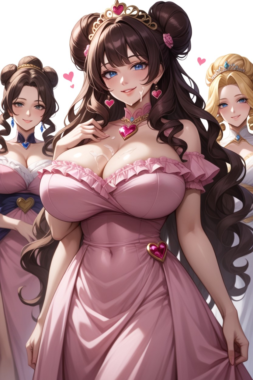 Japanese Idol Face, Brunette Glossy Silky Hair, Beautiful Face Hentai AI Porn