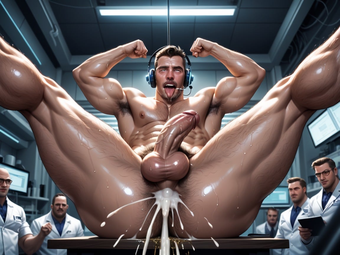 Flexing, Puddle Of Piss, Sweaty AI Gay Porn