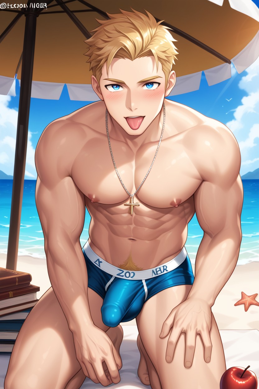 Swim Briefs, Male Swimwear, Male Focus AI Gay Porn
