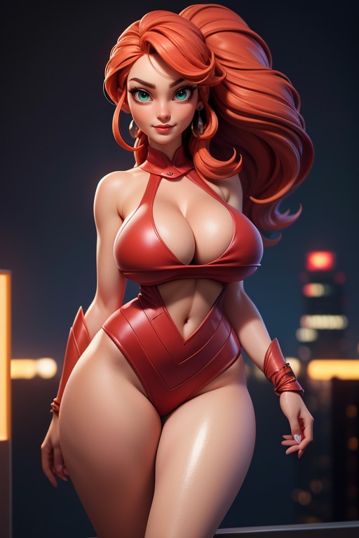 Green Eyes, Slutty Outfit, Tall AI Porn