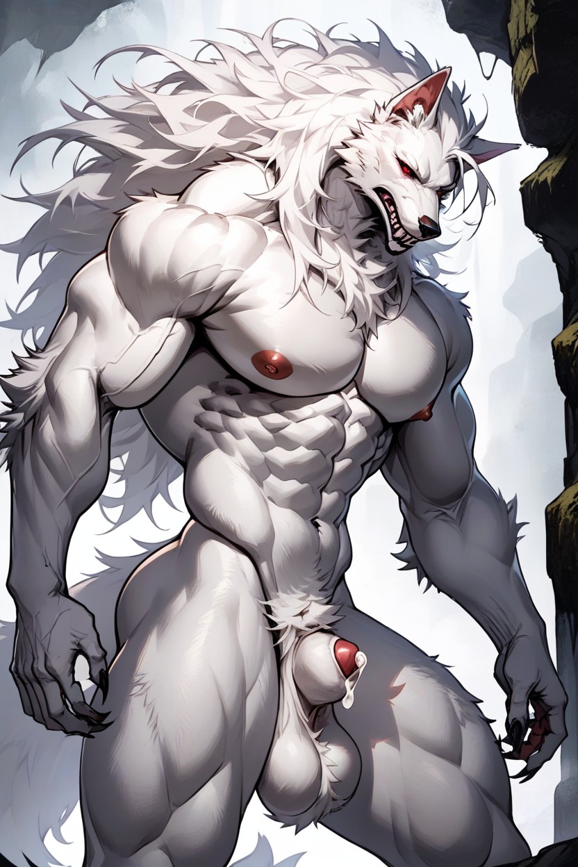 Messy Hair, Muslos Gruesos, Culo Grande Furry IA
