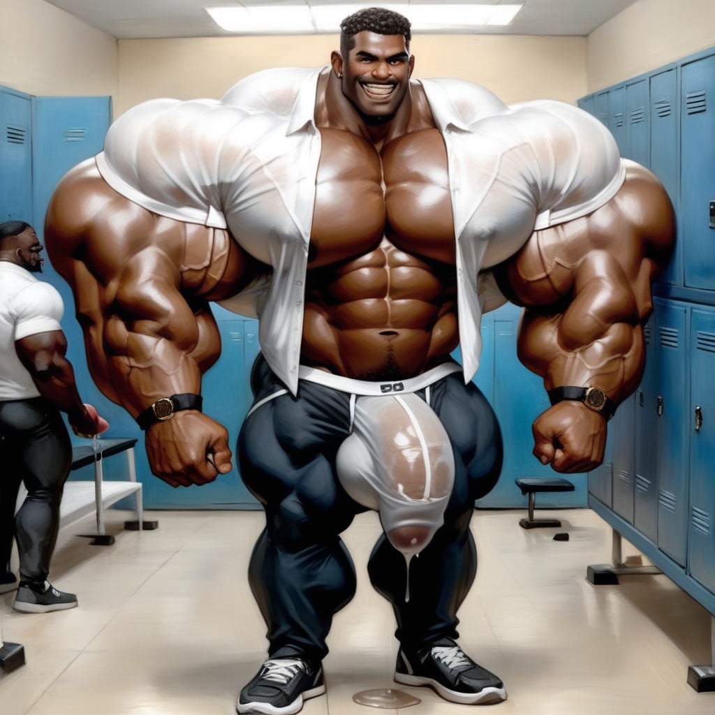 Precum Through Briefs, Hyper Muscle, African AI Gay Porn